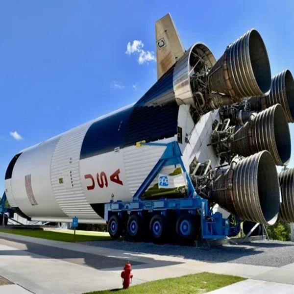 The Infinity Science Center displays numerous rocket engines built and tested by NASA at the John C. Stennis Space Center. 