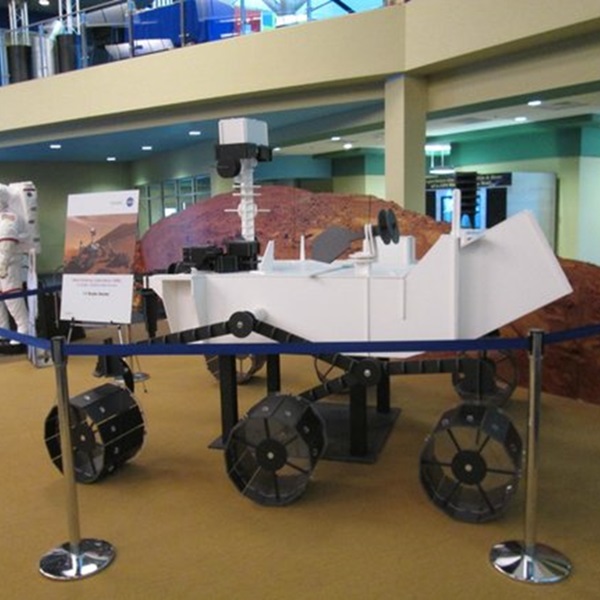 Many models of the NASA equipment used in space are on display at the museum. 