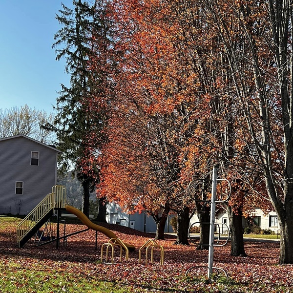 Wooded ridges, towering up to 500 feet, surround this pleasant, secluded valley village. 
