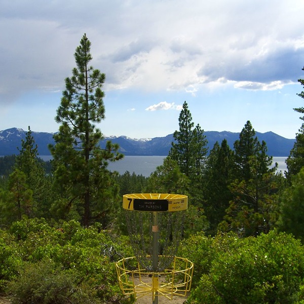 The course's proximity to Lake Tahoe and the surrounding Sierra Nevada mountains provides a stunning backdrop for a round of disc golf. 