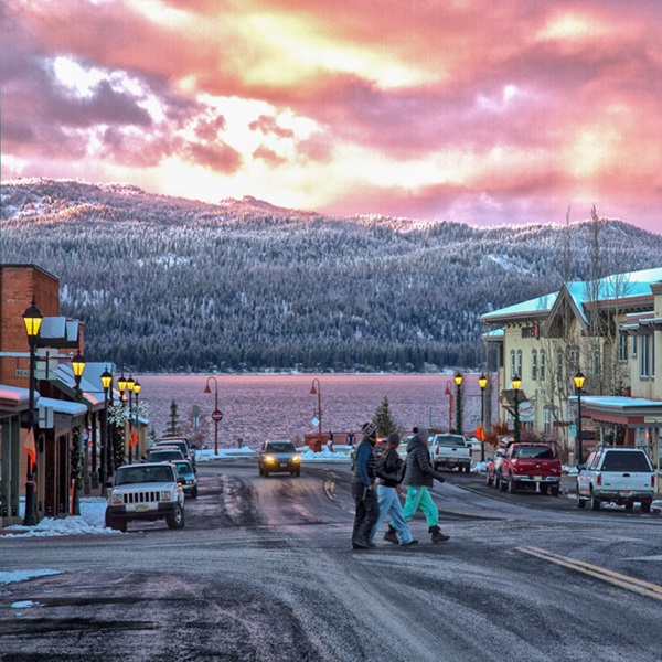 The downtown area of McCall features charming shops, art galleries, and local eateries. 