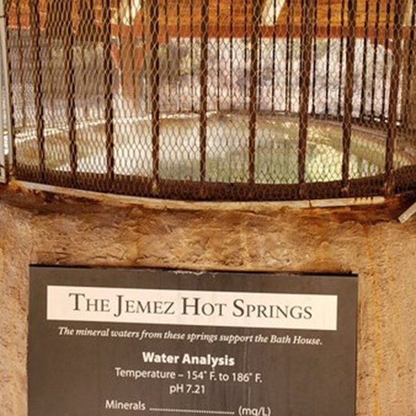 The Jemez Springs Bath House was built in 1876 and is listed on the National Register of Historic Places. It is one of the oldest structures in Jemez Springs. 