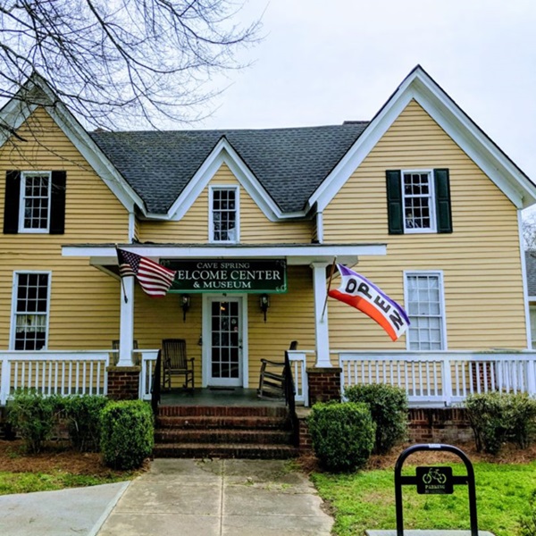The Cave Spring Welcome Center and History Museum provides information about the town's history and attractions. 