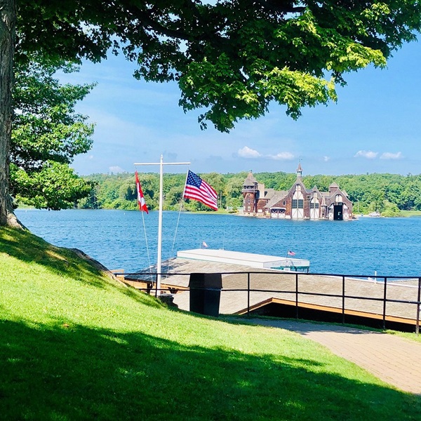 The Yacht House is located on Wellesley Island, just across the water from Boldt Castle, and can be accessed via boat tours or private watercraft. 