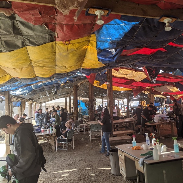 The park provides rental equipment for both paintball and airsoft, including markers, masks, and protective gear. 