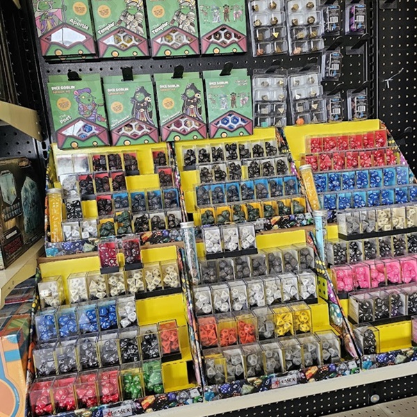 The Kobold's Lair is a popular game store for tabletop gaming enthusiasts, offering a wide variety of board games, card games, and role-playing games (RPGs). 