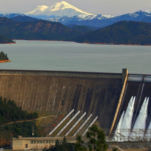 The Shasta Dam on the Sacramento River not only creates the recreational opportunities for the Redding area, but provides much of Northern California with electricity. 