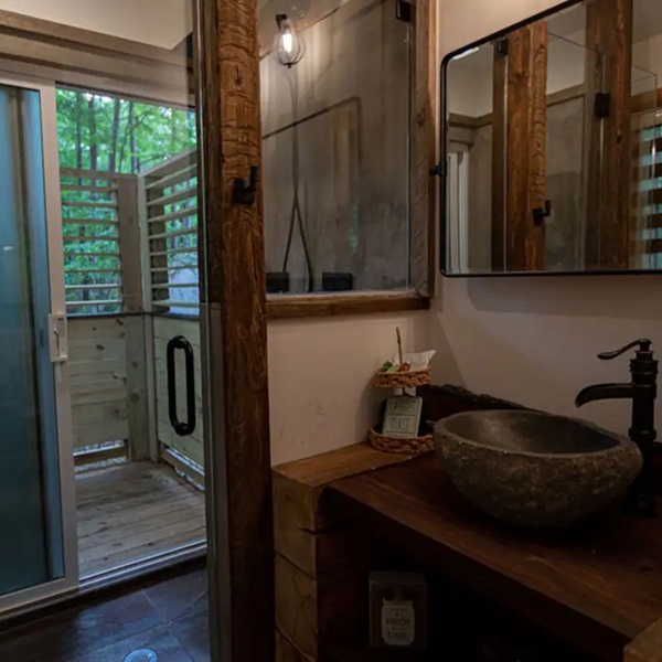 Some accommodations include private decks or porches, allowing guests to enjoy the fresh mountain air and scenic views right from their doorstep. 