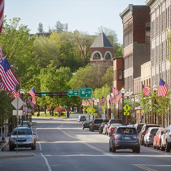 The downtown area features historic buildings, shops, restaurants, and cafes, and is a great place to explore local businesses with small-town charm. 