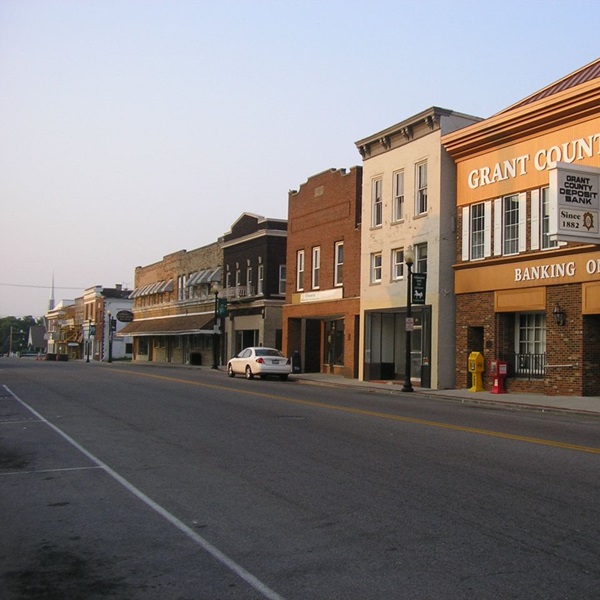 The town features a charming historic Main Street with unique shops, restaurants, and local businesses reflecting its small-town character. 