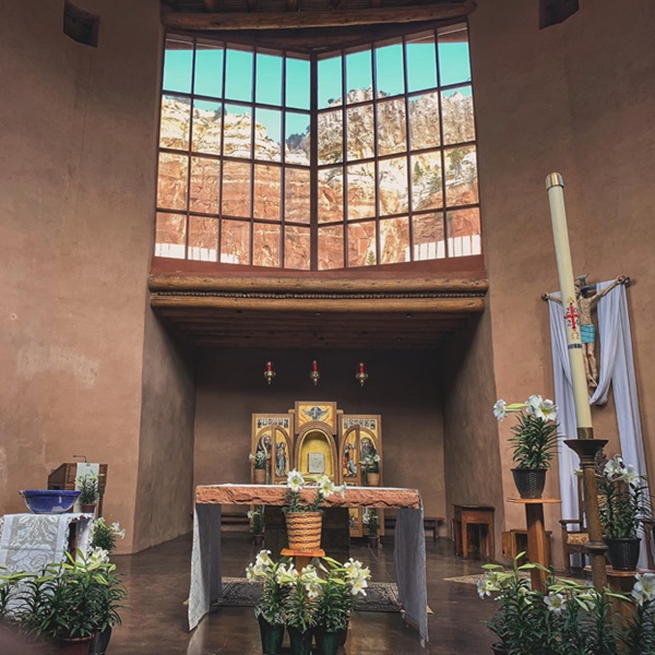 The monastery's main church was designed by the renowned architect and woodworker George Nakashima. 