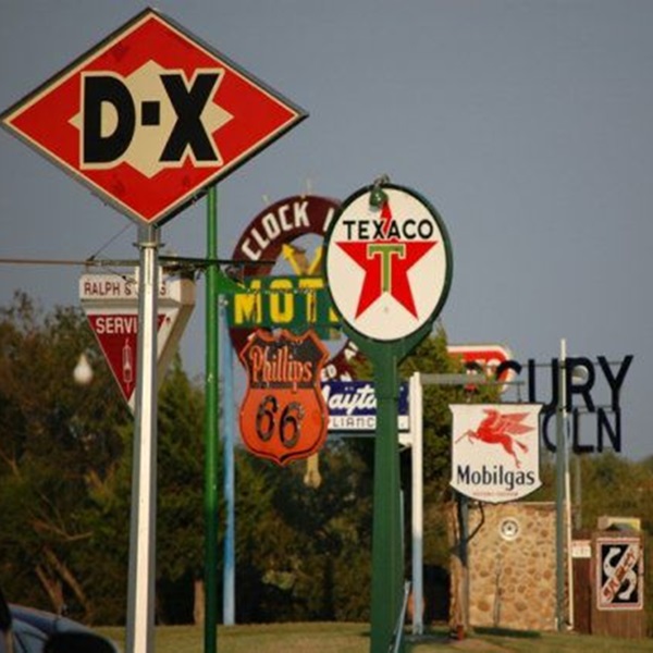 The first 30 acres of the ranch feature a neon and porcelain sign museum with over 100 signs, some of which are rare. 