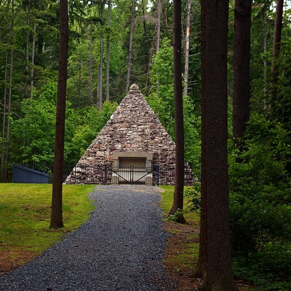 Visitors can see the stone pyramid monument marking the birthplace of James Buchanan, the 15th President of the United States. 