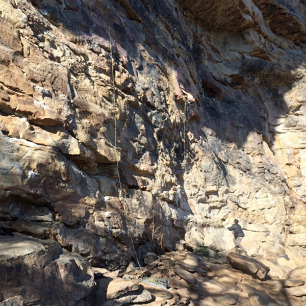Clear Creek is a popular climbing area with well-bolted sports routes and challenging trad climbs. 