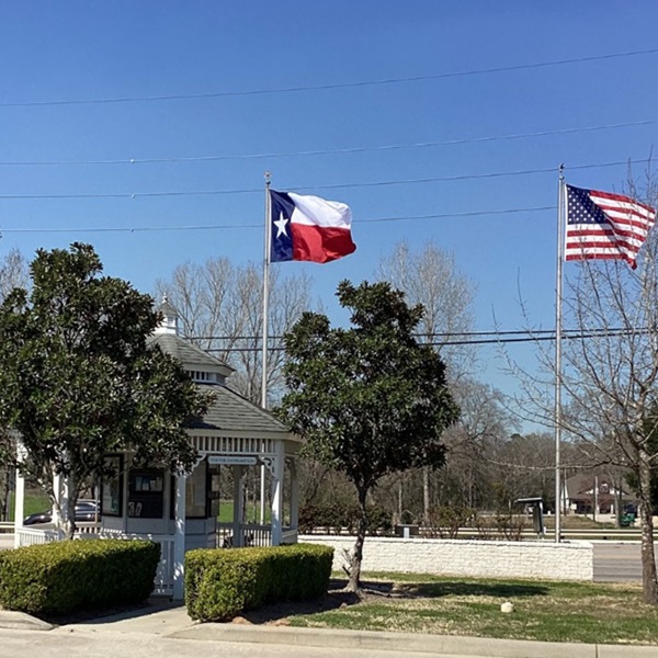 Texas Flag Park commemorates the town’s history as the birthplace of the Lone Star Flag. 